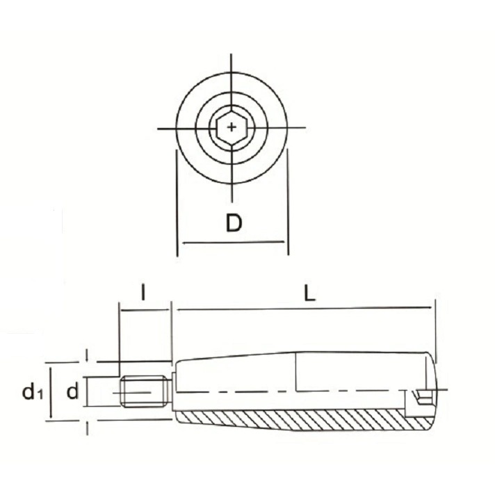 Wholesale Male Thread Revolving Handle Hand Grip for Textile Machine